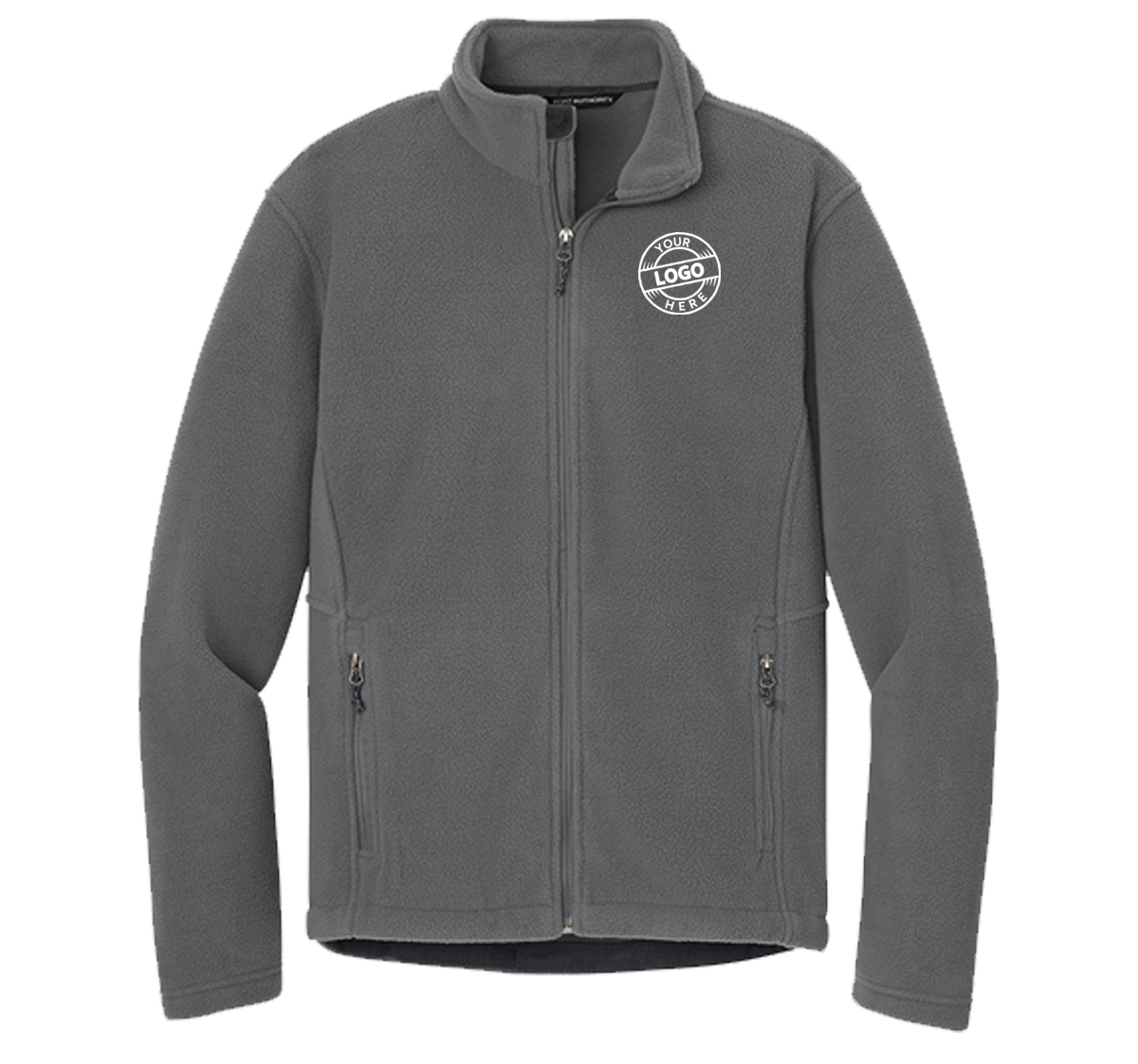 Fleece jacket with embroidered logo on the left chest