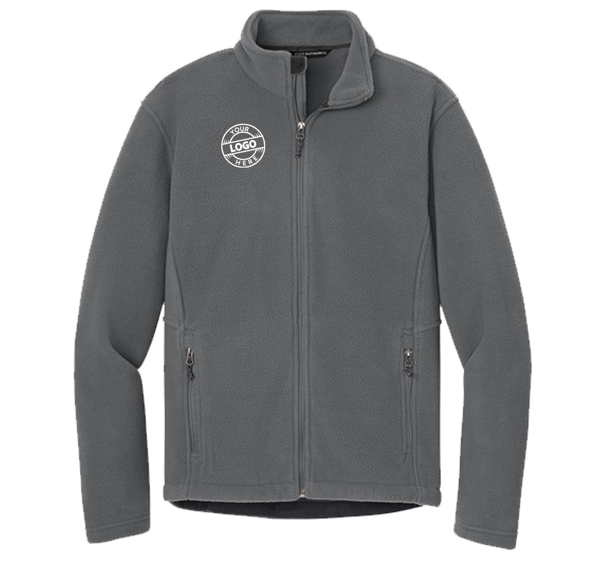 Fleece jacket with embroidered logo on the right chest