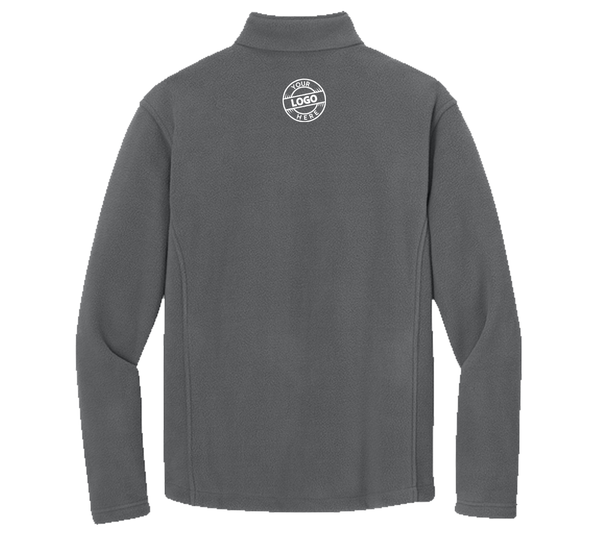 Fleece jacket with embroidered logo on the upper back
