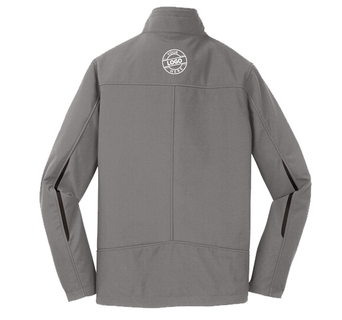 Softshell jacket with embroidered logo on the upper back