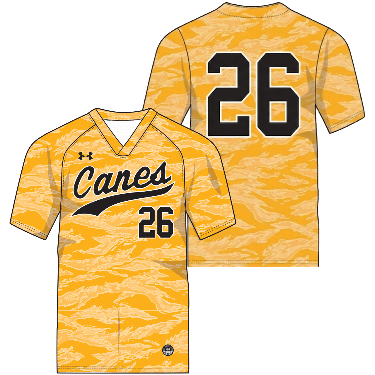 Under Armour V-Neck Baseball Jersey Design Printed