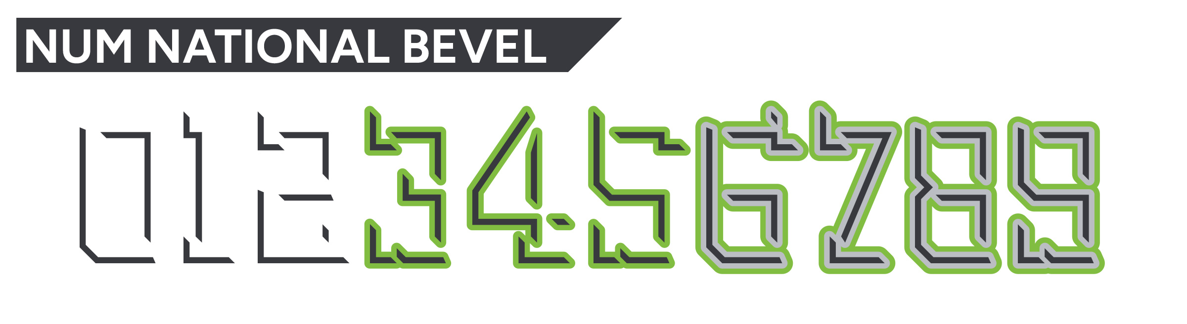 Num National Bevel Font
