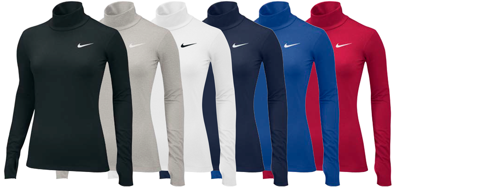 Custom Nike Women's Compression Shirts with Mock Neck