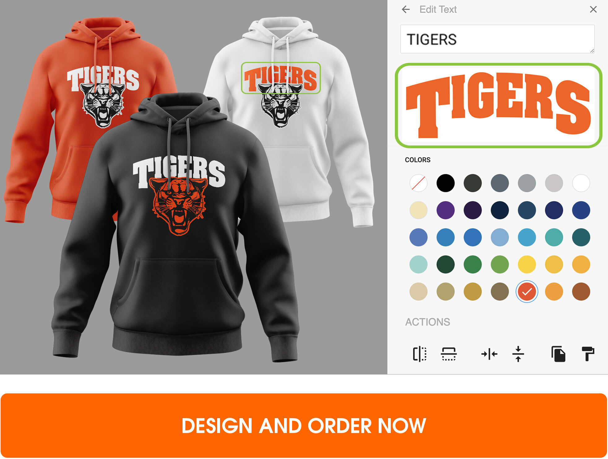 Design and order custom hooded sweatshirts