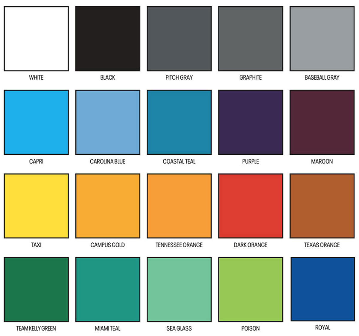 Custom Under Armour Color Palette